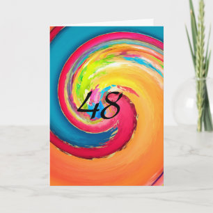 48 Colourful Abstract Birthday Card