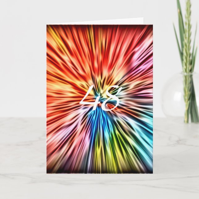 48, Colourful Abstract, Birthday Card (Front)