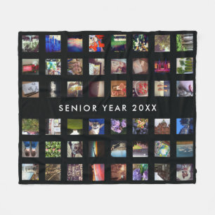 48 Instagram Photos Custom Fleece Throw Blanket
