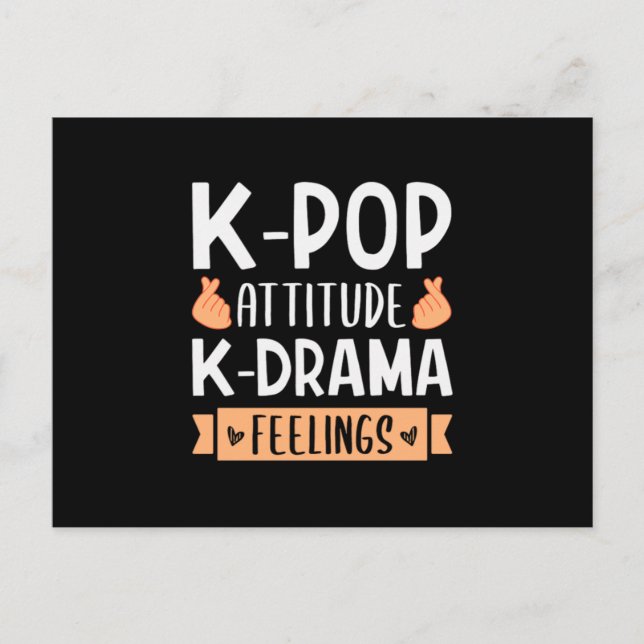 48.KPop Attitude KDrama Feelings Invitation Postcard (Front)
