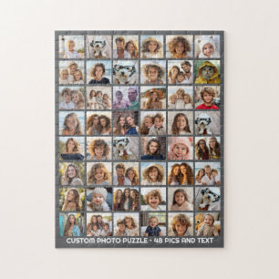 48 Photo Collage - 8 Rows 6 Columns - Simple Text Jigsaw Puzzle