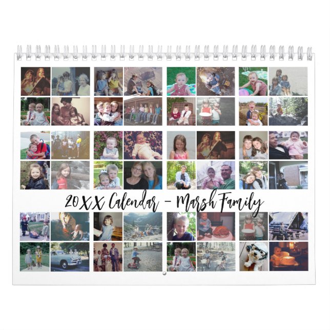 48 Photo - Simple Modern Family 2024 Custom Photo Calendar (Cover)