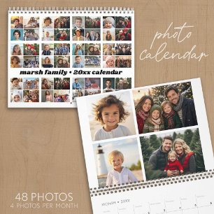 48 Photo - Simple Modern Family Custom Photo Calendar