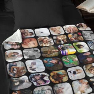 48 Photos Collage Family Photos Fleece Blanket