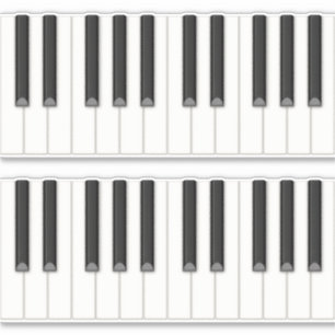 48 Realistic Piano Keys Tilable Keyboard Decal