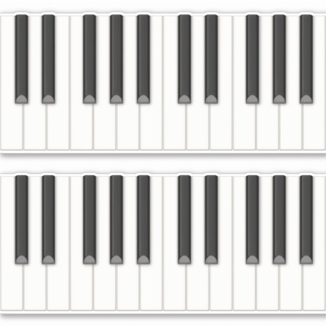 48 Realistic Piano Keys Tilable Keyboard Decal (Front)