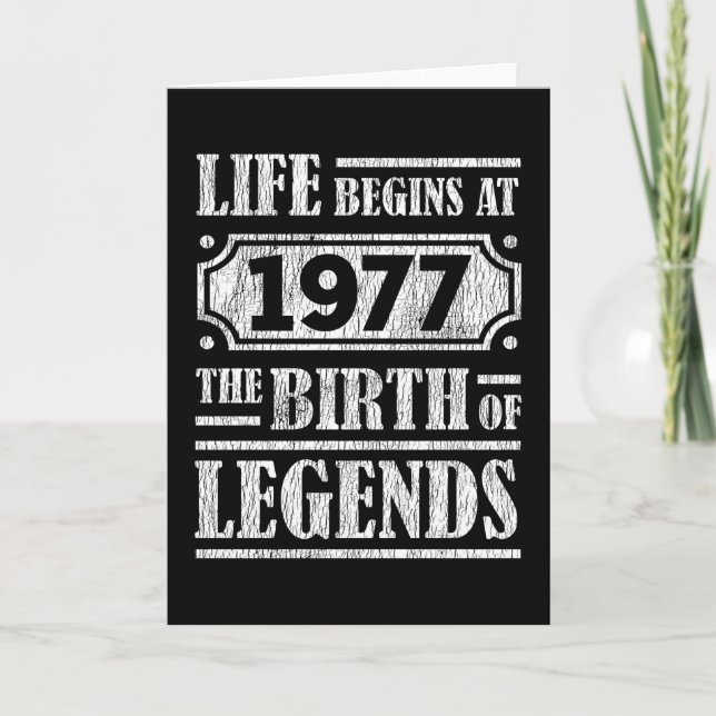 48 Year Old 1977 Birth Of Legend 48th Birthday Card (Front)