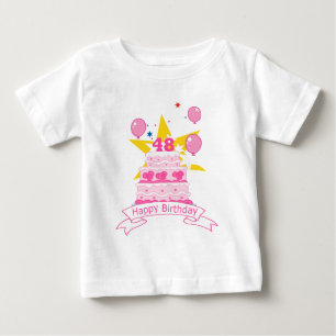 48 Year Old Birthday Cake Baby T-Shirt