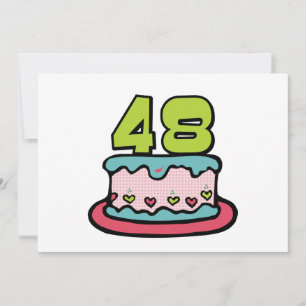 48 Year old Birthday Cake Card