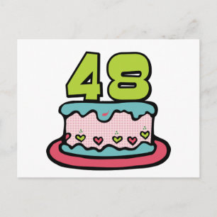 48 Year Old Birthday Cake Postcard