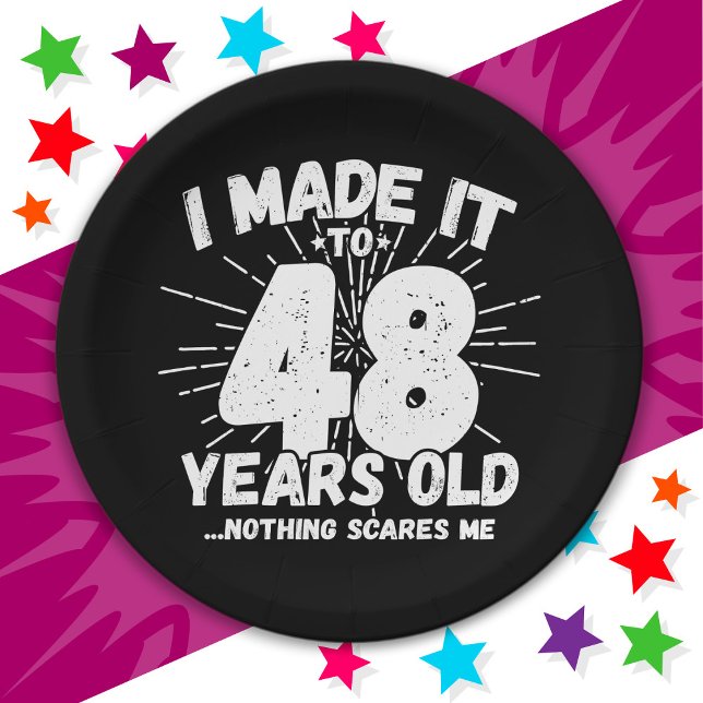48 Year Old Sarcastic Meme Funny 48th Birthday Paper Plate (Creator Uploaded)