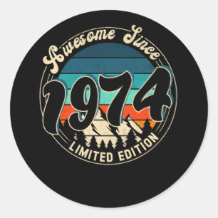 48 Year Old Vintage 48th Year Old Birthday 1974 Classic Round Sticker