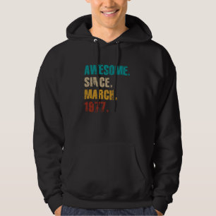 48 Year Old Vintage Awesome Since March 1977 48th Hoodie