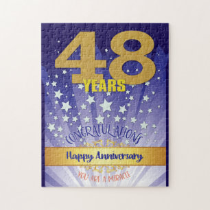 48 Year Recovery Anniversary Bold Numeral Jigsaw Puzzle
