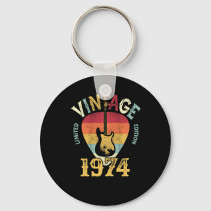 48 Years 1974 Guitar Pick 48th Birthday Guitarist Key Ring