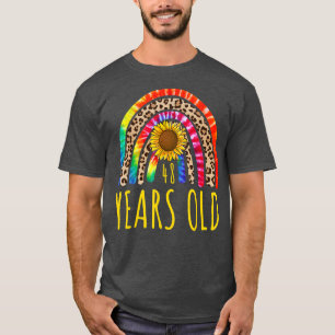 48 Years Old 48th Birthday Tie Dye Sunflower Leopa T-Shirt