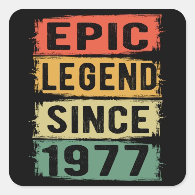 48 Years Old Bday 1977 Epic Legend 48th Birthday Square Sticker (Front)