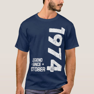 48 Years Old Gifts Legend Since October 1974 48th T-Shirt
