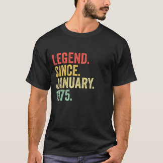 48 Years Old  Legend Since January 1975 48th Birth T-Shirt