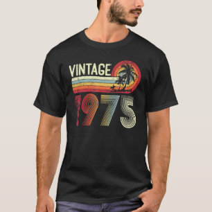 48 Yrs Old Men Women Vintage 1975 Retro 48th Birth T-Shirt