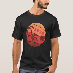 48th Anniversary Classic Retro Palm Sunset Birthda T-Shirt