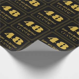 48th Birthday – Art Deco Inspired Look "48" & Na Wrapping Paper