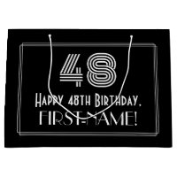 48th Birthday — Art Deco Inspired Look "48" & Name