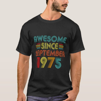 48Th Birthday Awesome Since September 1975 Retro 4 T-Shirt