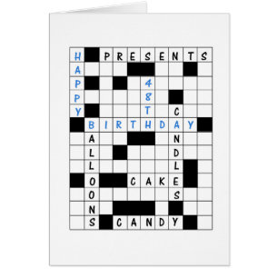 48th Birthday, Crossword Puzzle Birthday Card
