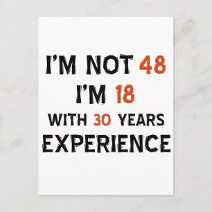 48th birthday designs postcard