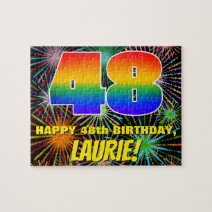 48th Birthday: Fun, Colourful Celebratory Firework Jigsaw Puzzle