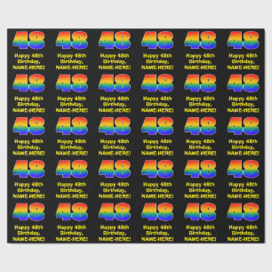 48th Birthday: Fun, Colourful Rainbow Inspired # 4 Wrapping Paper