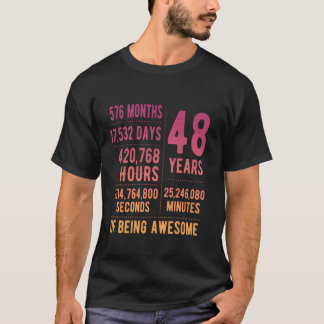 48th Birthday Men Women Funny 48 Years Old T-Shirt
