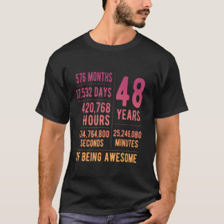 48th Birthday Men Women Funny 48 Years Old T-Shirt