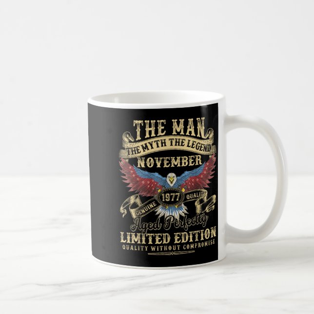 48th Birthday November 1977 Men Funny 48 Years Old Coffee Mug (Right)