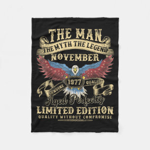 48th Birthday November 1977 Men Funny 48 Years Old Fleece Blanket