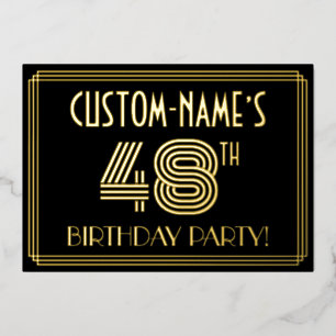 48th Birthday Party — Art Deco Style “48” + Name