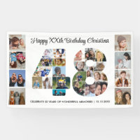 48th Birthday Party Number 48 Photo Collage