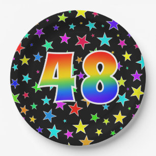 48th Event: Bold, Fun, Colorful Rainbow 48 Paper Plate