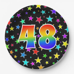 48th Event: Bold, Fun, Colourful Rainbow 48 Paper Plate