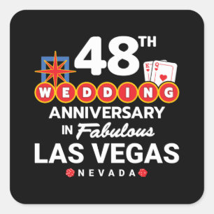 48th Wedding Anniversary Couples Las Vegas Trip Square Sticker