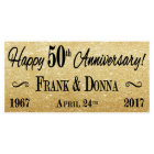 48x24 Personalised Gold 50th Anniversary Banner