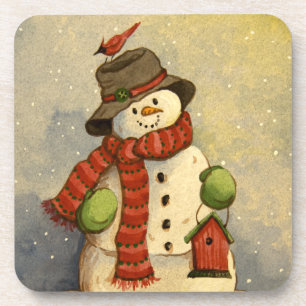 4905 Snowman & Birdhouse Christmas Coaster