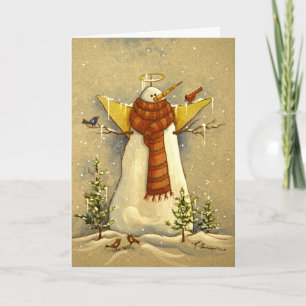4907 Snow Angel & Birds Birthday Card