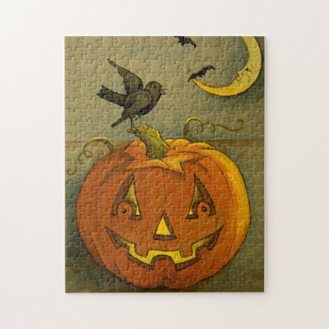 4923 Jack-o'-Lantern, Crows & Moon Puzzle (Vertical)