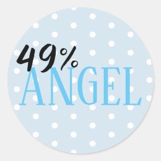 49% Angel - customisable Classic Round Sticker