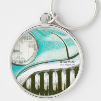 '49 Buick' Green vintage car keychain