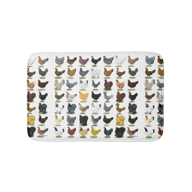 49 Chicken Hens Bath Mat (Front)