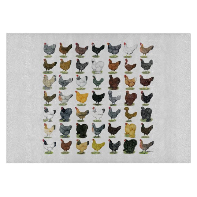 49 Chicken Hens Cutting Board (Front)