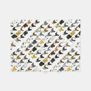 49 Chicken Hens Fleece Blanket
